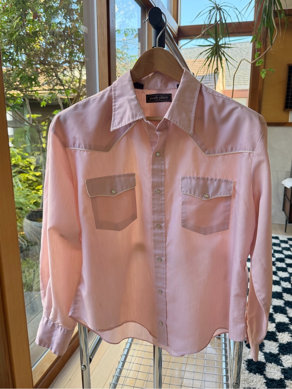 1980s Vintage Pink Western-Style Shirt 2X